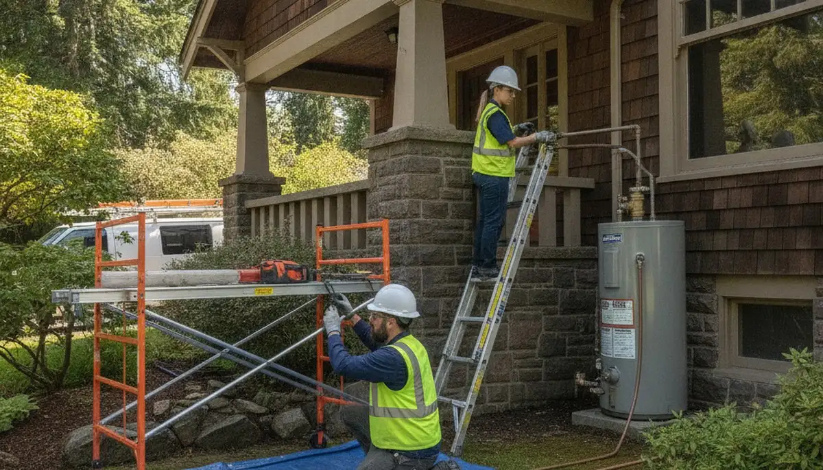 Tacoma, WA plumber repairing a residential plumbing leak for local home service support
