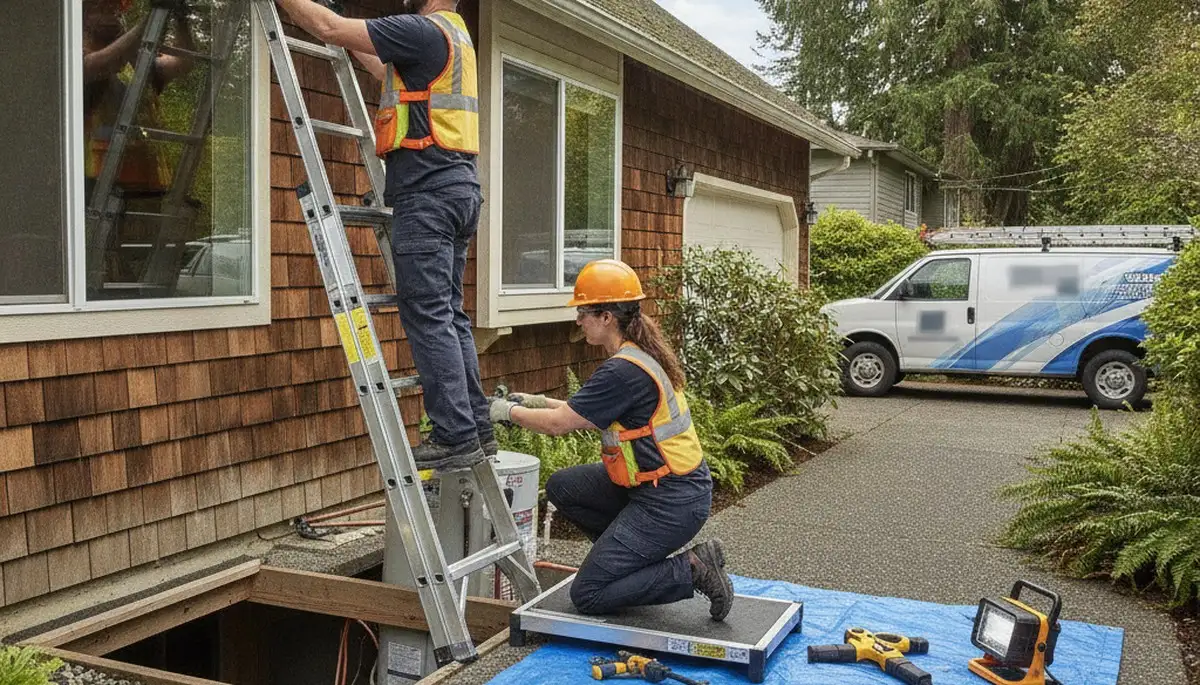 Tacoma, WA plumber repairing a residential plumbing fixture for reliable local service