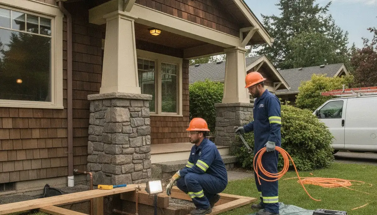 Tacoma, WA plumber repairing a pipe for residential plumbing service