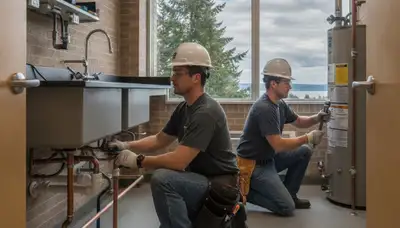 Tacoma, WA plumber repairing a plumbing fixture for a residential service call