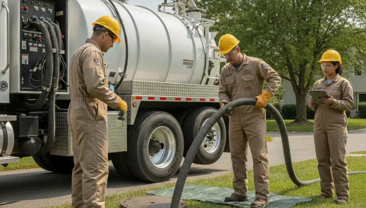 Septic pumping service truck for Tacoma, WA homes by On Call Plumbers