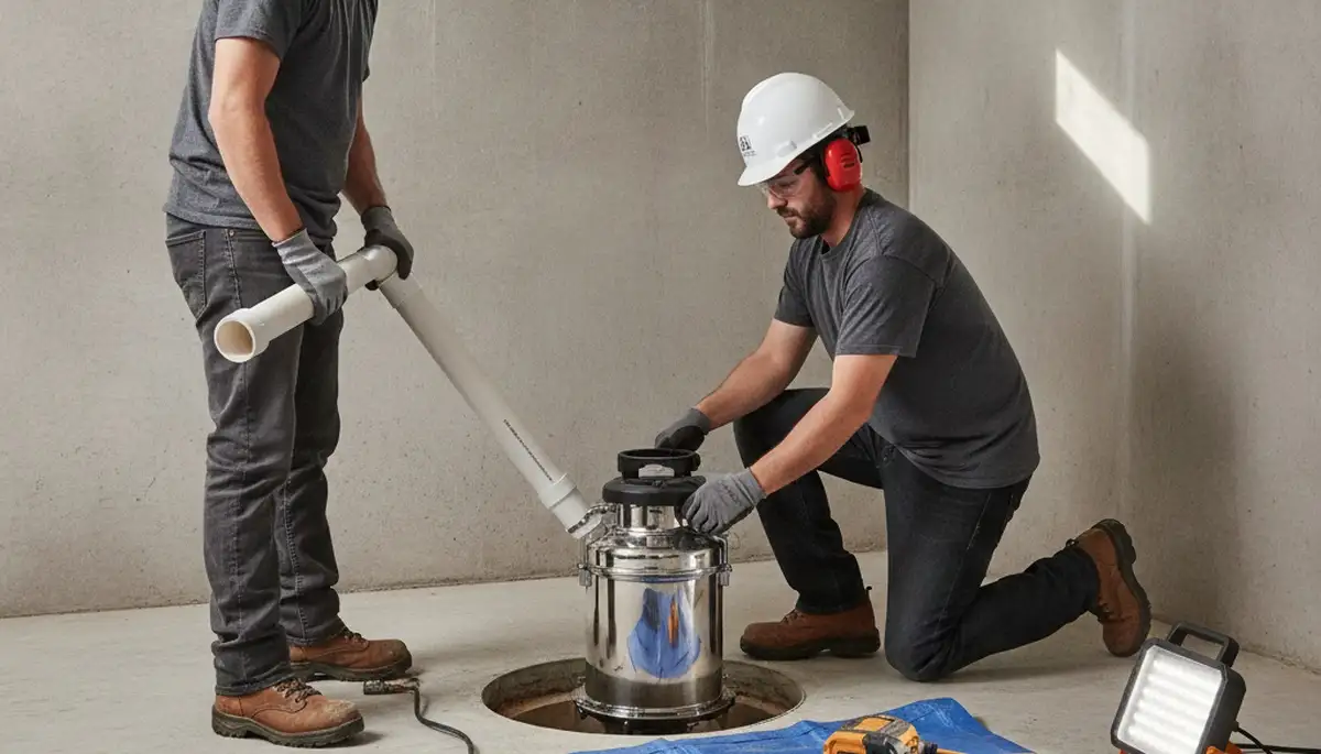 Sump pump installation for Tacoma, WA home by On Call Plumbers during heavy rain season