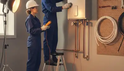 Tacoma, WA plumber installing a tankless water heater for a home service call